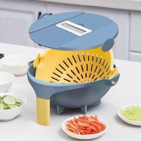 New 9 in 1 Rotate Vegetable Cutter with Drain Basket Multifunctional Food Slicer Grater Shredder Kitchen Food Chopper Grater Strainer Fruit Colan