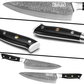 Qulajoy Chef Knife 8 Inch,Professional Japanese VG-10 Damascus 67 Layer Blade,Ultra Sharp Hammered Master Chefs Knife,Ergonomic G10 Handle