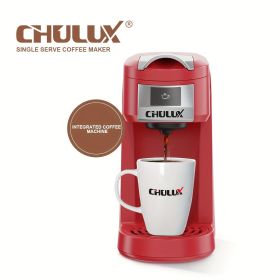 CHULUX Single Serve Coffee Maker Red KCUP Pod Coffee Brewer, Upgrade Single Cup Coffee Machine Fast Brewing