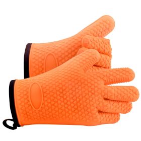 VEVOR Silicone Smoker Oven Gloves, Non-Slip Heat Resident BBQ Grill Gloves with Fingers, Waterproof & Hangable Design, Easy to Clean & Store