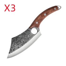 Forged Small Kitchen Knife Blade Material Anti-rust (Option: Milky white-Standard package-3PCS)