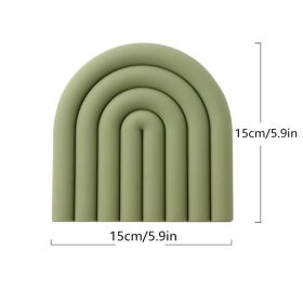 1pc Rainbow Silicone Heat Insulation Pad; Eco Friendly Soft Table Mat; Heat Resistant Silicone Trivets For Pots And Pans; Square Silicone Hot Pad (Color: Olive Green)