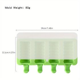 Ice Cream Silicone Mold Diy Gourd Homemade Popsicle Ice Cream Christmas Chocolate Ice Cream Mold (Items: With Lid, Color: Green)