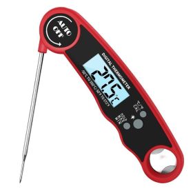 Digital Meat Thermometer with Probe - Waterproof;  Kitchen Instant Read Food Thermometer for Cooking;  Baking;  Liquids;  Candy;  Grilling BBQ & (Color: Red)