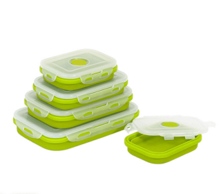 Reusable Pizza Storage Container with  Microwavable Serving Trays - Adjustable Pizza Slice Container to Organize & Save Space - BPA Free, Microwa (Color: Green, size: 350ML)