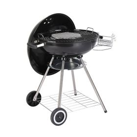 Charcoal Grill with Wheels for Outdoor Party Camping Picnic (Color: Black, Type: Style B)