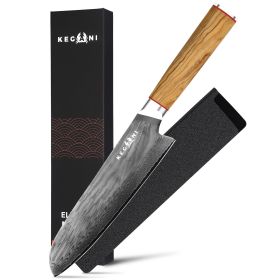 Kegani Kiritsuke Knife - 8 Inch Professional Japanese Chef's Knife, 67 Layers AUS-10 Damascus Steel Kitchen Ultra-Sharp Knife - D-Shaped Handle (Option: Santoku knife)